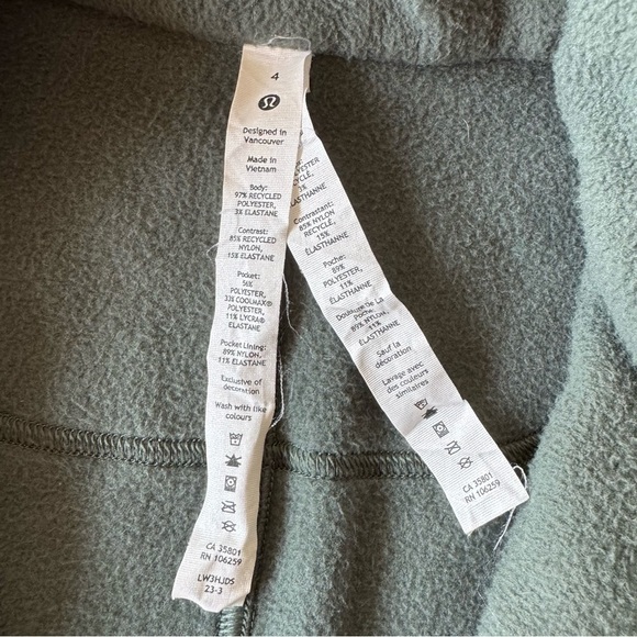 Lululemon 4 Fleece + Ripstop Hiking Vest Forest Green Sleeveless Full Zip - Picture 3 of 8